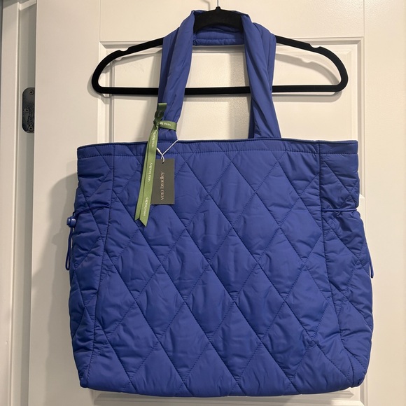 Vera Bradley Original Tote w/ Large Envelope Tech Sleeve Ultramarine Blue NWT